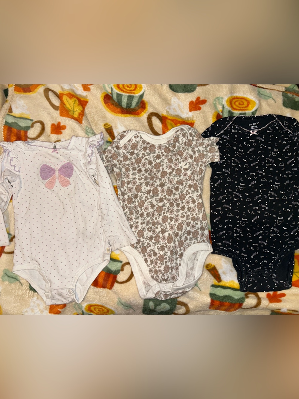 Baby Bodysuit Trio - White, Brown, Black